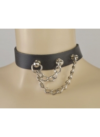 Черный чокер с двумя цепочками - Sitabella - купить с доставкой в Новошахтинске