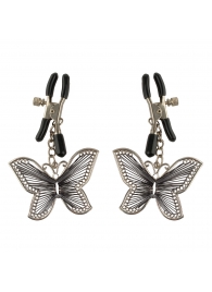Зажимы на соски с бабочками Butterfly Nipple Clamps - Pipedream - купить с доставкой в Новошахтинске