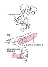 Черный пояс для женщин BEST SELECT с 3 насадками - LOVETOY (А-Полимер) - купить с доставкой в Новошахтинске