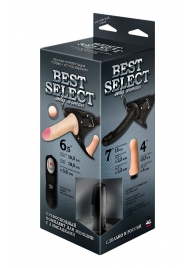 Черный женский пояс BEST SELECT с 3 насадками и вибрацией - LOVETOY (А-Полимер) - купить с доставкой в Новошахтинске