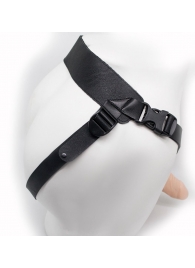 Пустотелый реалистичный фаллопротез на ремешках с заклепками - 15,5 см. - LOVETOY (А-Полимер) - купить с доставкой в Новошахтинске