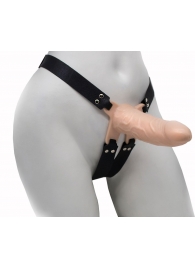 Пустотелый реалистичный фаллопротез на ремешках с заклепками - 15,5 см. - LOVETOY (А-Полимер) - купить с доставкой в Новошахтинске