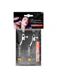 Оригинальные зажимы на соски с желтыми шариками - Notabu - купить с доставкой в Новошахтинске