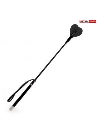 Черный стек с наконечником-сердечком - 54 см. - Notabu - купить с доставкой в Новошахтинске