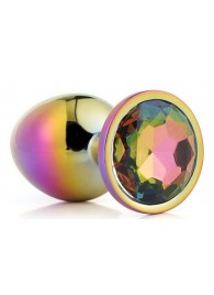 Голографическая анальная втулка с радужным кристаллом - 7,1 см. - Dream Toys - купить с доставкой в Новошахтинске