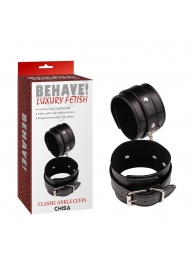 Черные оковы Classic Ankle Cuffs - Chisa - купить с доставкой в Новошахтинске
