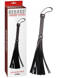 Черная многохвостая плеть Pleasure Whip - 46 см. - Chisa - купить с доставкой в Новошахтинске