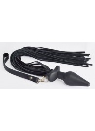 Черная анальная пробка с плетью - Sitabella - купить с доставкой в Новошахтинске