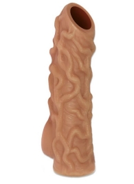 Телесная насадка с венками и открытой головкой Nude Sleeve M - 12 см. - KOKOS - в Новошахтинске купить с доставкой