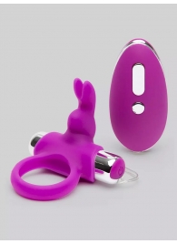 Лиловое виброкольцо с пультом ДУ Remote Control Cock Ring - Happy Rabbit - в Новошахтинске купить с доставкой