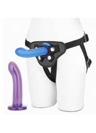 Страпон унисекс Beginners Strap-On с 2 насадками - 15 и 13 см. - Lux Fetish - купить с доставкой в Новошахтинске