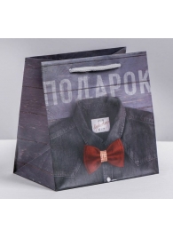 Ламинированный квадратный пакет «Мужской стиль» - 14 х 14 х 9 см. - Сима-Ленд - купить с доставкой в Новошахтинске