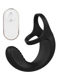 Черный анальный стимулятор с эрекционными кольцами Remote Couple Teaser - Dream Toys - в Новошахтинске купить с доставкой