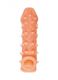 Телесная закрытая насадка с пупырышками Cock Sleeve Size M - 15,6 см. - KOKOS - в Новошахтинске купить с доставкой