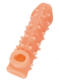 Телесная закрытая насадка с пупырышками Cock Sleeve Size L - 17,6 см. - KOKOS - в Новошахтинске купить с доставкой