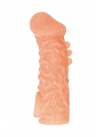 Телесная закрытая насадка с шершавой головкой Cock Sleeve Size L - 17,6 см. - KOKOS - в Новошахтинске купить с доставкой