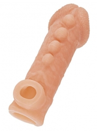 Телесная закрытая насадка с шишечками Cock Sleeve Size M - 15,6 см. - KOKOS - в Новошахтинске купить с доставкой