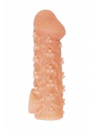 Телесная закрытая насадка с пучками шишечек Cock Sleeve Size S - 13,8 см. - KOKOS - в Новошахтинске купить с доставкой