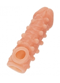 Телесная закрытая насадка с шариками Cock Sleeve Size S - 13,8 см. - KOKOS - в Новошахтинске купить с доставкой