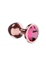 Пробка цвета розового золота с малиновым кристаллом Diamond Ruby Shine S - 7,2 см. - Lola Games - купить с доставкой в Новошахтинске