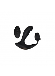 Черный вибромассажер простаты с эрекционным кольцом Strapped   Tapped - Zero Tolerance - в Новошахтинске купить с доставкой