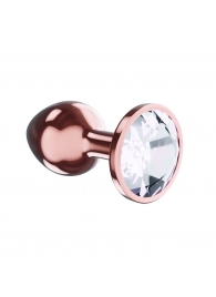 Пробка цвета розового золота с прозрачным кристаллом Diamond Moonstone Shine L - 8,3 см. - Lola Games - купить с доставкой в Новошахтинске