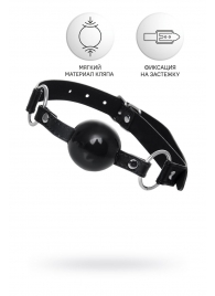 Черный кляп-шар на кожаных ремешках Anonymo - ToyFa - купить с доставкой в Новошахтинске