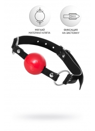 Красный кляп-шар на черных ремешках Anonymo - ToyFa - купить с доставкой в Новошахтинске