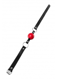 Красный кляп-шар на черных ремешках Anonymo - ToyFa - купить с доставкой в Новошахтинске