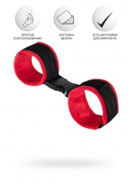 Красно-черные велюровые оковы Anonymo - ToyFa - купить с доставкой в Новошахтинске