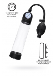Прозрачная механическая помпа Roald с манометром - Sexus - в Новошахтинске купить с доставкой
