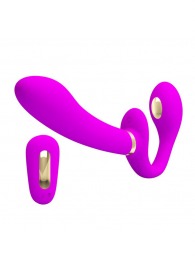 Лиловый безремневой страпон с функцией электростимуляции Thunderbird - Baile - купить с доставкой в Новошахтинске