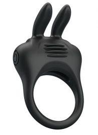 Черное эрекционное кольцо с вибрацией Davion - Baile - в Новошахтинске купить с доставкой