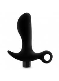 Черный анальный вибратор Silicone Vibrating Prostate Massager 01 - 10,8 см. - Blush Novelties - в Новошахтинске купить с доставкой