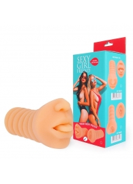 Телесный мастурбатор-ротик с высунутым язычком - Bior toys - в Новошахтинске купить с доставкой