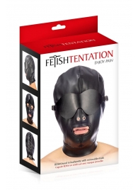 Маска-шлем с отверстием для рта и съемными шорами - Fetish Tentation - купить с доставкой в Новошахтинске