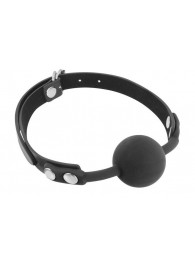 Черный силиконовый кляп-шарик на ремешках - Fetish Tentation - купить с доставкой в Новошахтинске