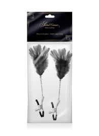 Зажимы для сосков с черными перьями Sweet Caress Feather Nipple Clumps - Sweet Caress - купить с доставкой в Новошахтинске