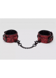 Красно-черные наручники Reversible Faux Leather Wrist Cuffs - Fifty Shades of Grey - купить с доставкой в Новошахтинске