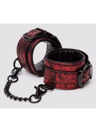 Красно-черные наручники Reversible Faux Leather Wrist Cuffs - Fifty Shades of Grey - купить с доставкой в Новошахтинске
