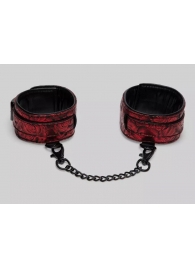 Красно-черные оковы Reversible Faux Leather Ankle Cuffs - Fifty Shades of Grey - купить с доставкой в Новошахтинске