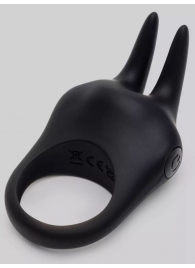 Черное эрекционное виброкольцо Sensation Rechargeable Vibrating Rabbit Love Ring - Fifty Shades of Grey - в Новошахтинске купить с доставкой