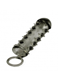 Дымчатая стимулирующая насадка с закрытой головкой SAMURAI PENIS SLEEVE BLACK - 14,5 см. - NMC - в Новошахтинске купить с доставкой