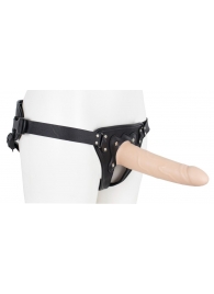 Пустотелый страпон Harness CLASSIC с бандажом - 19,5 см. - LOVETOY (А-Полимер) - купить с доставкой в Новошахтинске