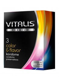 Цветные ароматизированные презервативы VITALIS PREMIUM color   flavor - 3 шт. - Vitalis - купить с доставкой в Новошахтинске