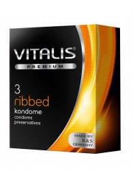 Ребристые презервативы VITALIS PREMIUM ribbed - 3 шт. - Vitalis - купить с доставкой в Новошахтинске