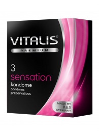 Презервативы с пупырышками и кольцами VITALIS PREMIUM sensation - 3 шт. - Vitalis - купить с доставкой в Новошахтинске