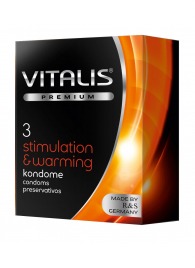 Презервативы VITALIS PREMIUM stimulation   warming с согревающим эффектом - 3 шт. - Vitalis - купить с доставкой в Новошахтинске