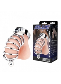 Серебристая клетка для члена Urethral Play Cage - BlueLine - купить с доставкой в Новошахтинске