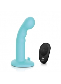 Голубая изогнутая насадка 6in Remote Control Ripple P-Spot G-Spot на черных трусиках - 16 см. - Pegasus - купить с доставкой в Новошахтинске